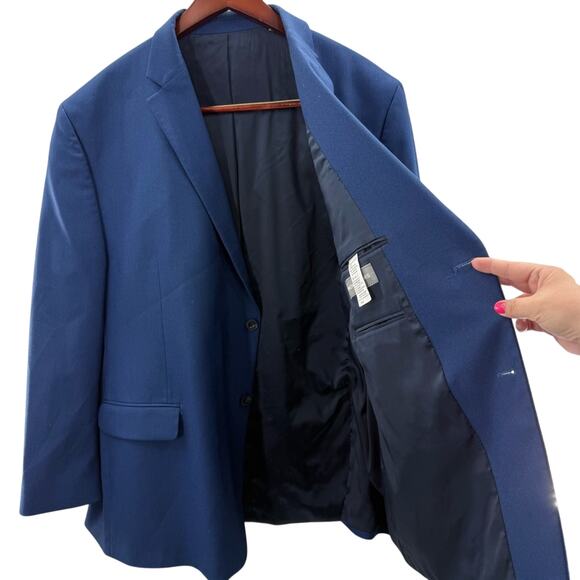 Michael Kors 2 Piece Suit Set Blue Blazer 50R and Pants 44W Preppy Business - Picture 4 of 14